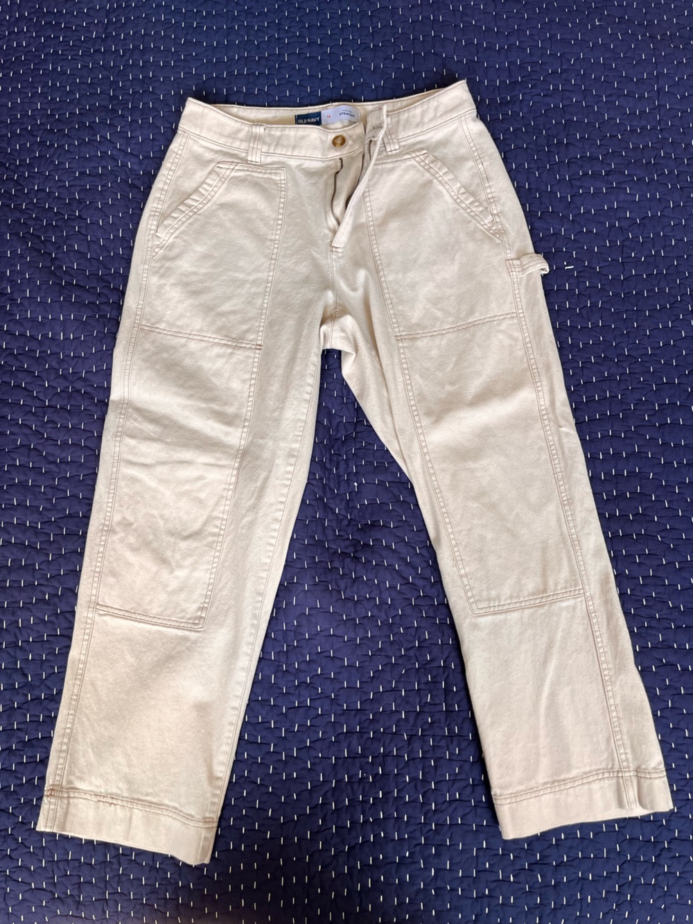 Old Navy Beige High-Rise Cargo Style Canvas Pants